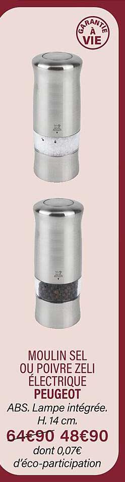 moulin sel ou poivre zeli électrique peugeot
