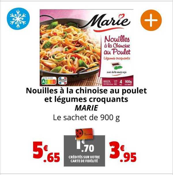 Nouilles à La Chinoise Au Poulet Et Légumes Croquants Marie