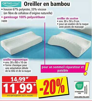 oreiller en bambou ortho-vital