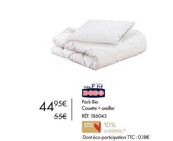 Pack Bio Couette + Oreiller Mon P'tit Dodo