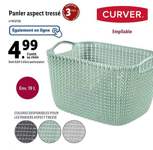 panier aspect tressé curver