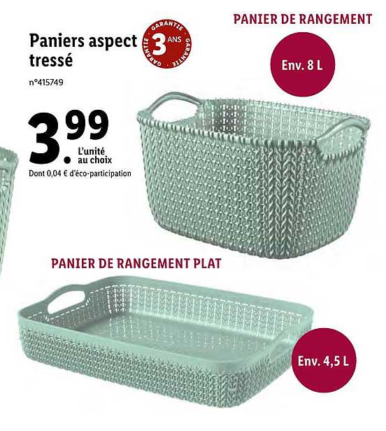 paniers aspect tressé