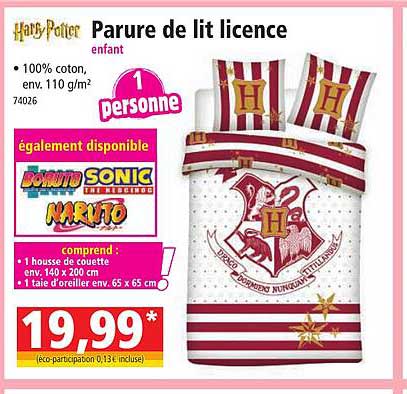 parure de lit licence harry potter