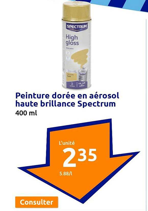 peinture dorée en aérosol haute brillance spectrum