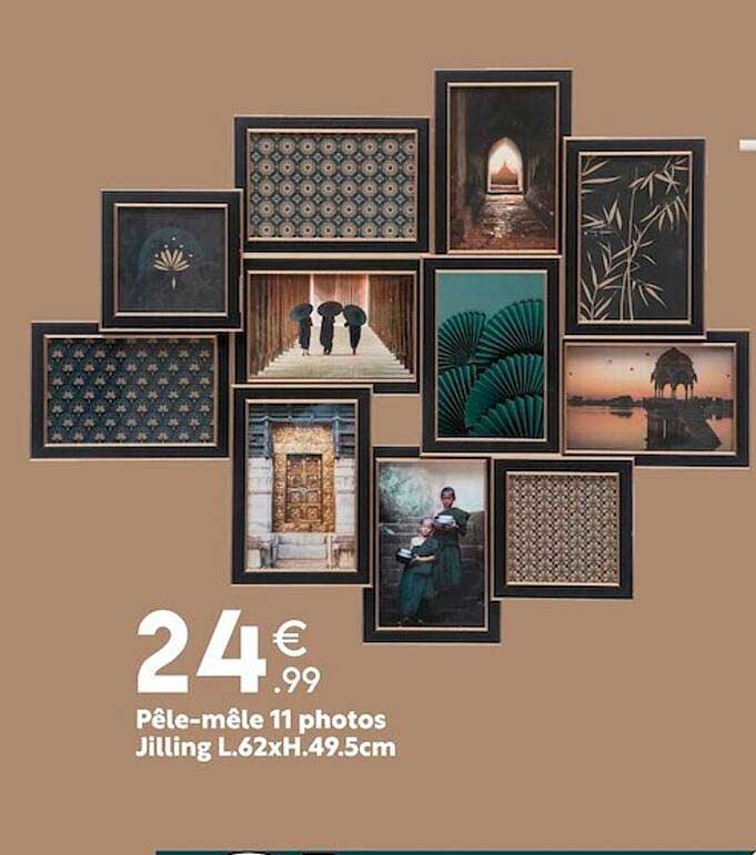 pêle-mêle 11 photos jilling l.62 x h. 49.5 cm