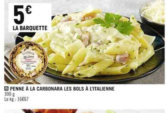 penne à la carbonara les bols à l'italienne