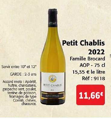 petit chablis 2022 famille brocard