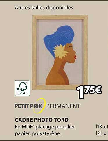 petit prix permanent cadre photo tord