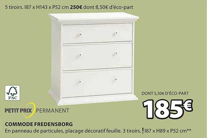 petit prix permanent commode fredensborg