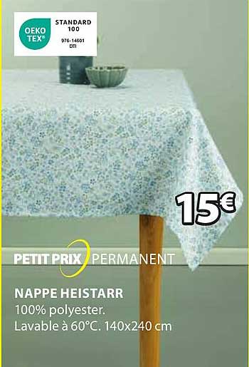 Petit Prix Permanent Nappe Heistarr