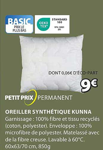 petit prix permanent oreiller synthétique kunna