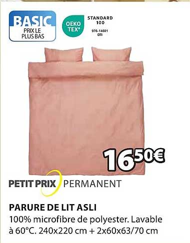 petit prix permanent parure de lit asli