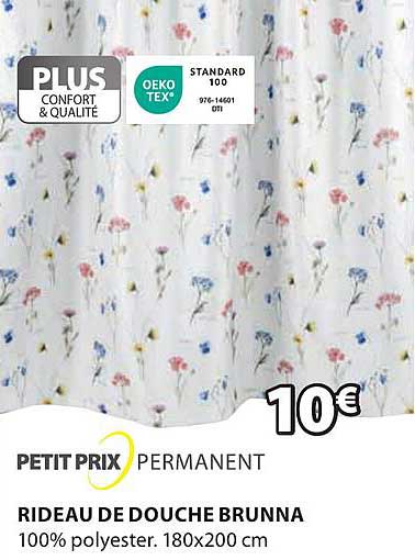 petit prix permanent rideau de douche brunna