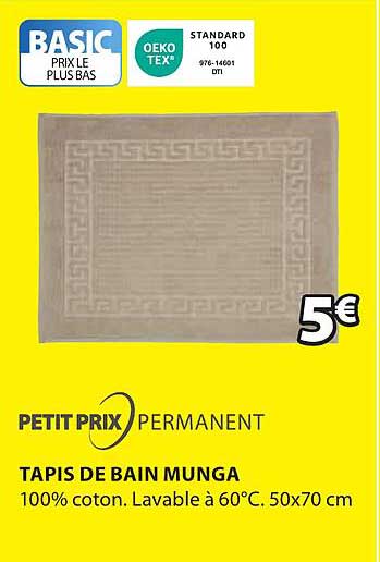 petit prix permanent tapis de bain munga