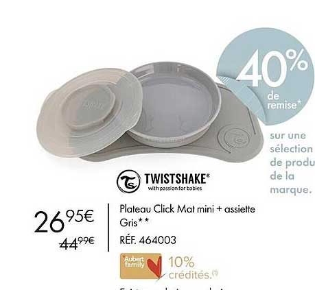 plateau click mat mini + assiette gris**