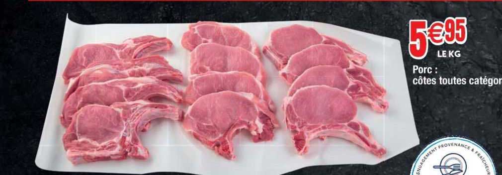 porc : côtes toutes catégorie