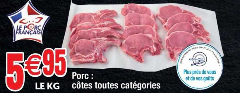 porc : côtes toutes catégories