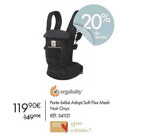 Porte-bébé Adapt Soft Flex Mesh Noir Onyx Ergobaby