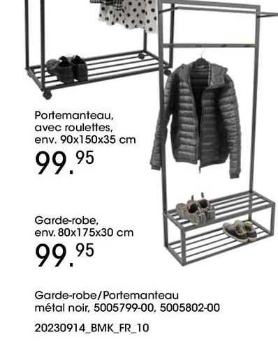 porte-manteau ou garde-robe métal noir