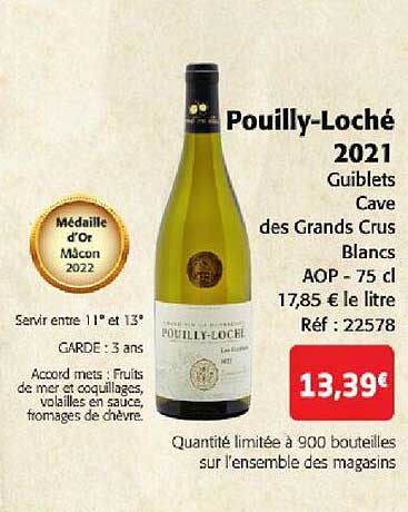 pouilly-loché 2021 guiblets cave des grands crus blancs