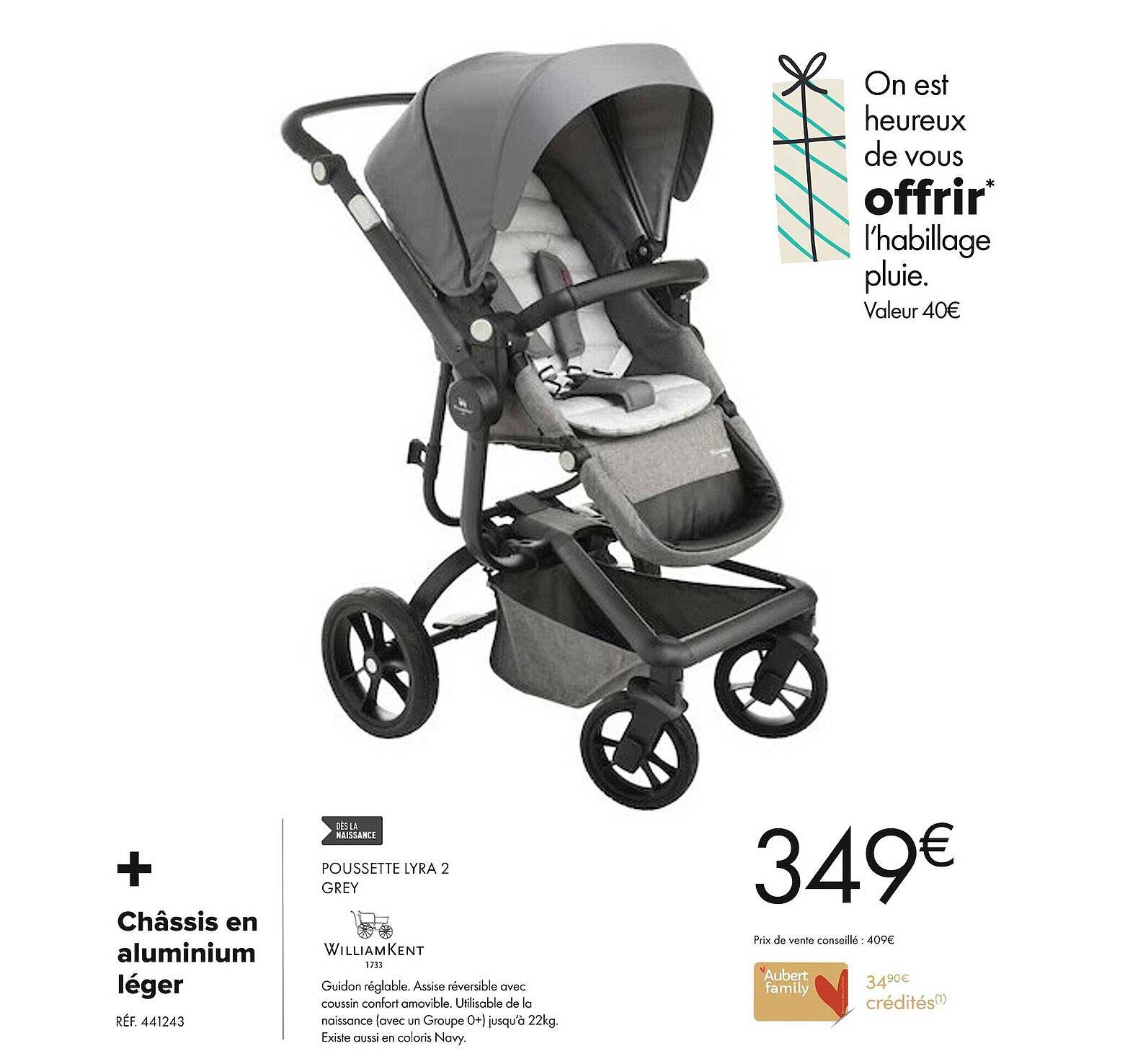 poussette lyra 2 grey william kent