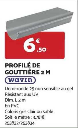 profilé de gouttière 2 m wavin