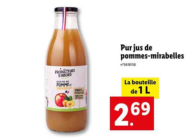 pur jus de pommes-mirabelles les producteurs d'abord