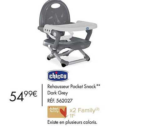 rehausseur pocket snack dark grey chicco