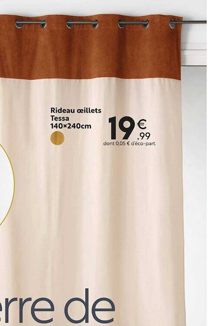 rideau œillets tessa 140 x 240 cm