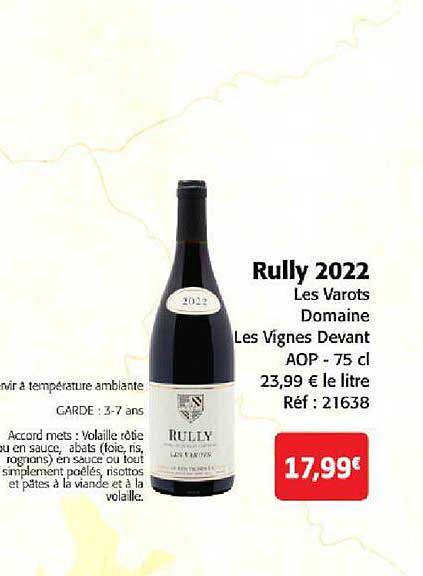 rully 2022 les varots domaine les vignes devant aop
