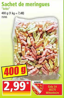 Sachet De Meringues "bébé"