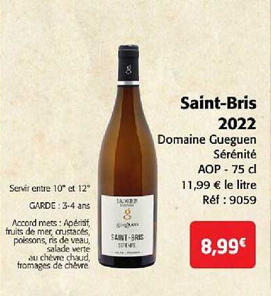 saint-bris 2022 domaine gueguen sérénité