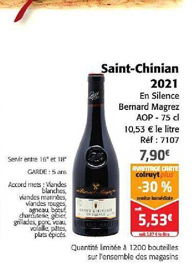 saint-chinian 2021 en silence bernard magrez