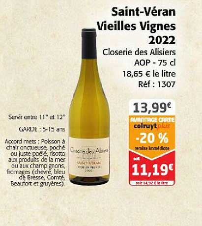 saint-véran vieilles vignes 2022 closerie des alisiers