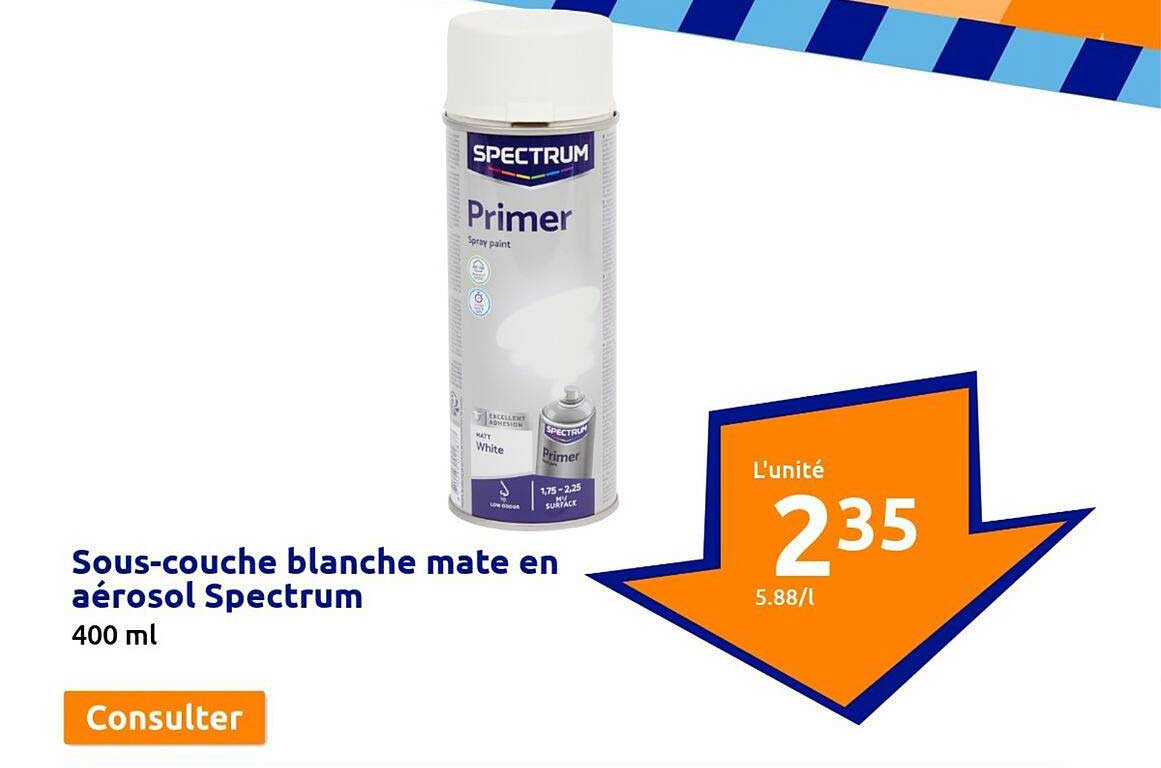 sous-couche blanche mate en aérosol spectrum
