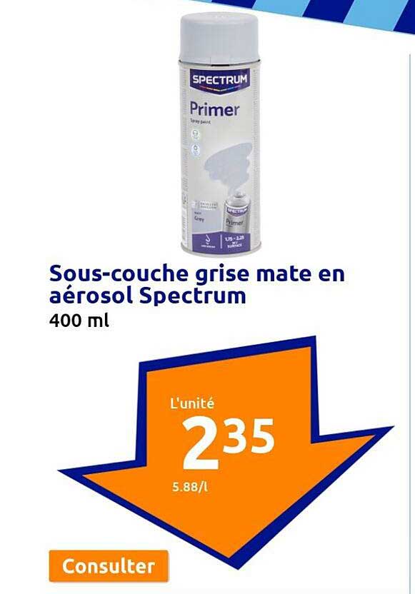 sous-couche grise mate en aérosol spectrum