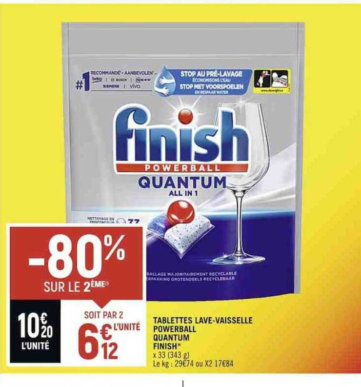 tablettes lave-vaisselle powerball quantum finish
