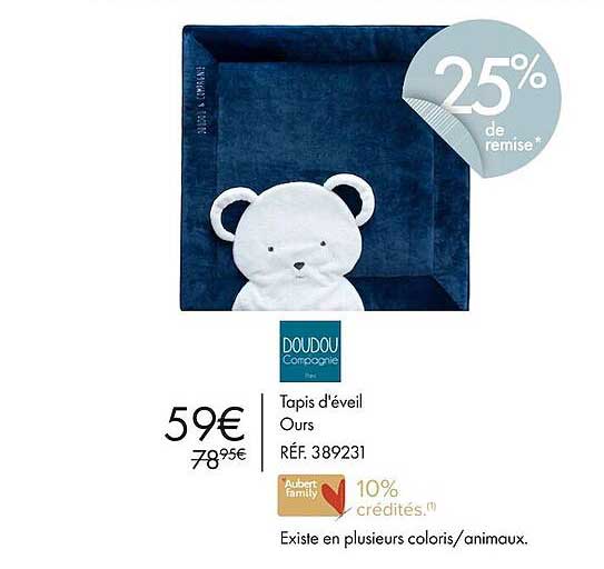 tapis d'éveil ours doudou compagnie