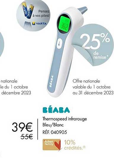 thermospeed infrarouge bleu/blanc béaba