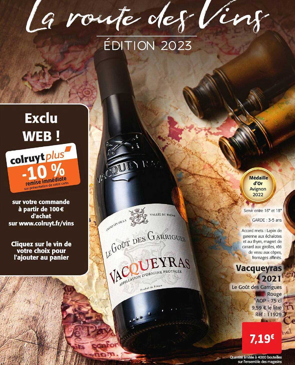 vacqueyras 2021 le goût des garrigues rouge