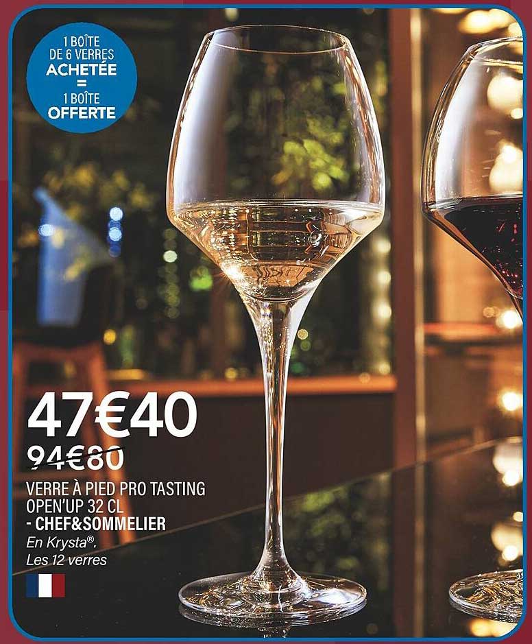 verre à pied pro tasting open'up - chef & sommelier