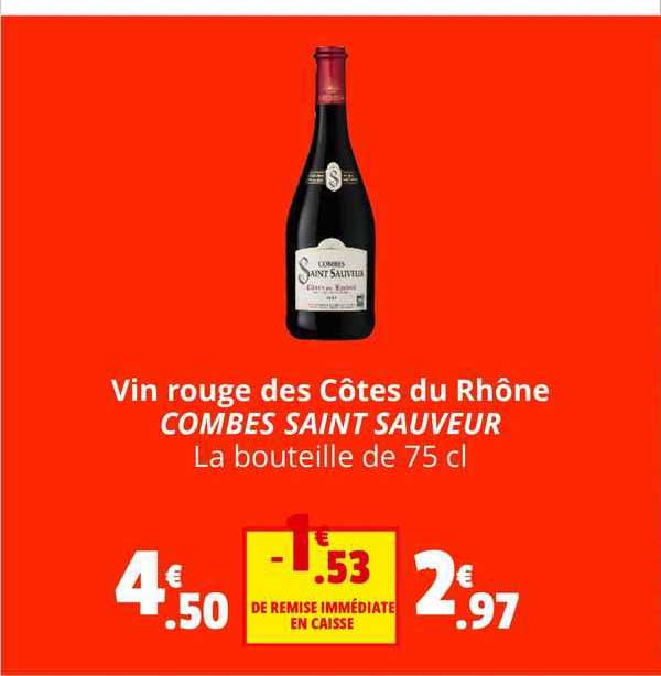 vin rouge des côtes du 'rhône combes saint sauveur
