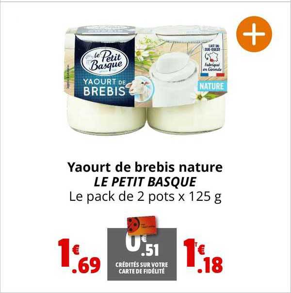 Yaourt De Brebis Nature Le Petit Basque