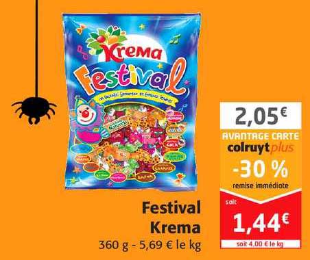 festival krema -30% remise immédiate