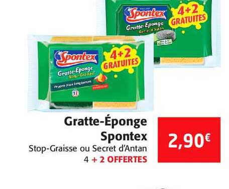 gratte éponge spontex 4+2 offertes