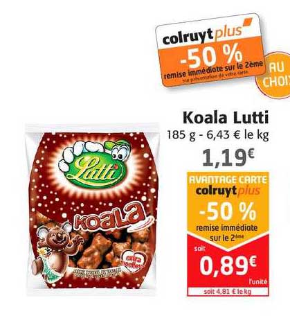 Koala Lutti -50% Remise Immédiate Sur Le 2ème
