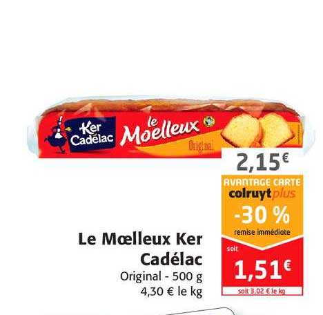 le moelleux ker cafélac -30% de remise immédiate