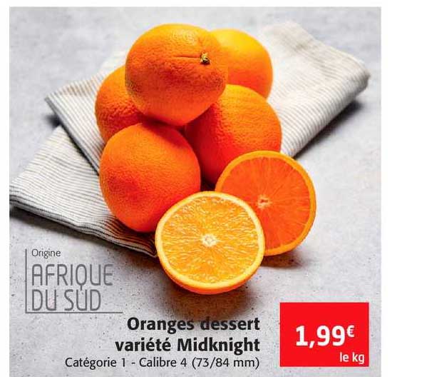 oranges dessert variété midknight