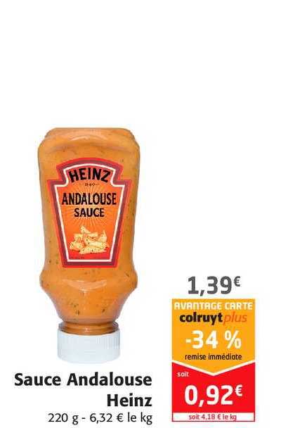 sauce andalouse heinz -34% remise immédiate