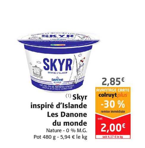 skyr inspiré d'islande les danone du monde -30% remise immédiate